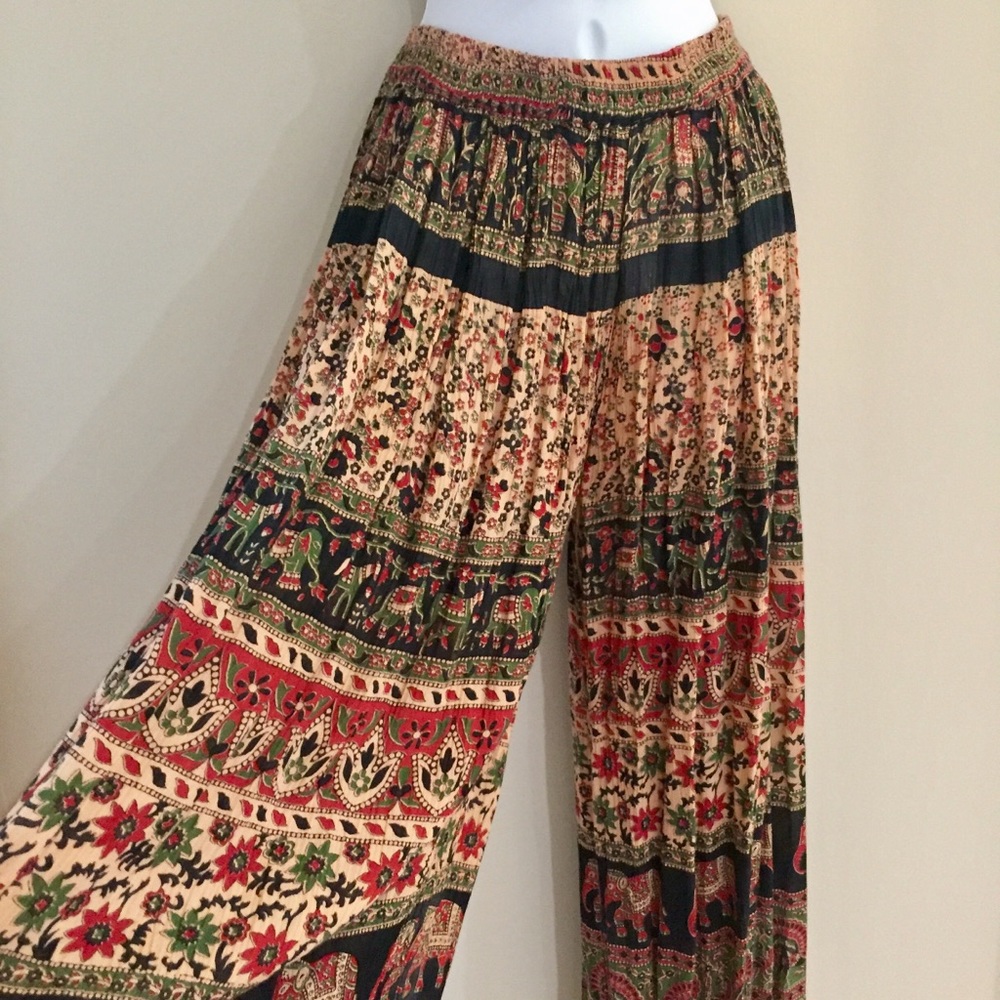 Boho chic wide leg pants